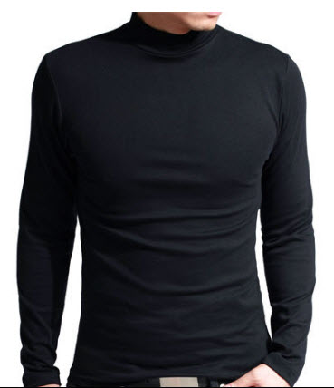 High Neck T-Shirt Long Sleeve Cotton Lycra (Men) - HQTEE